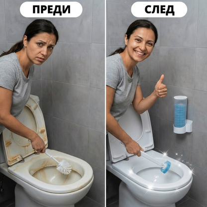 FreshFlush комплект с 64 гъбички за хигиенно почистване на тоалетна