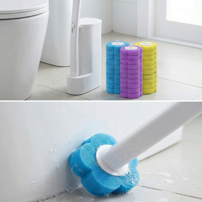 FreshFlush комплект с 64 гъбички за хигиенно почистване на тоалетна